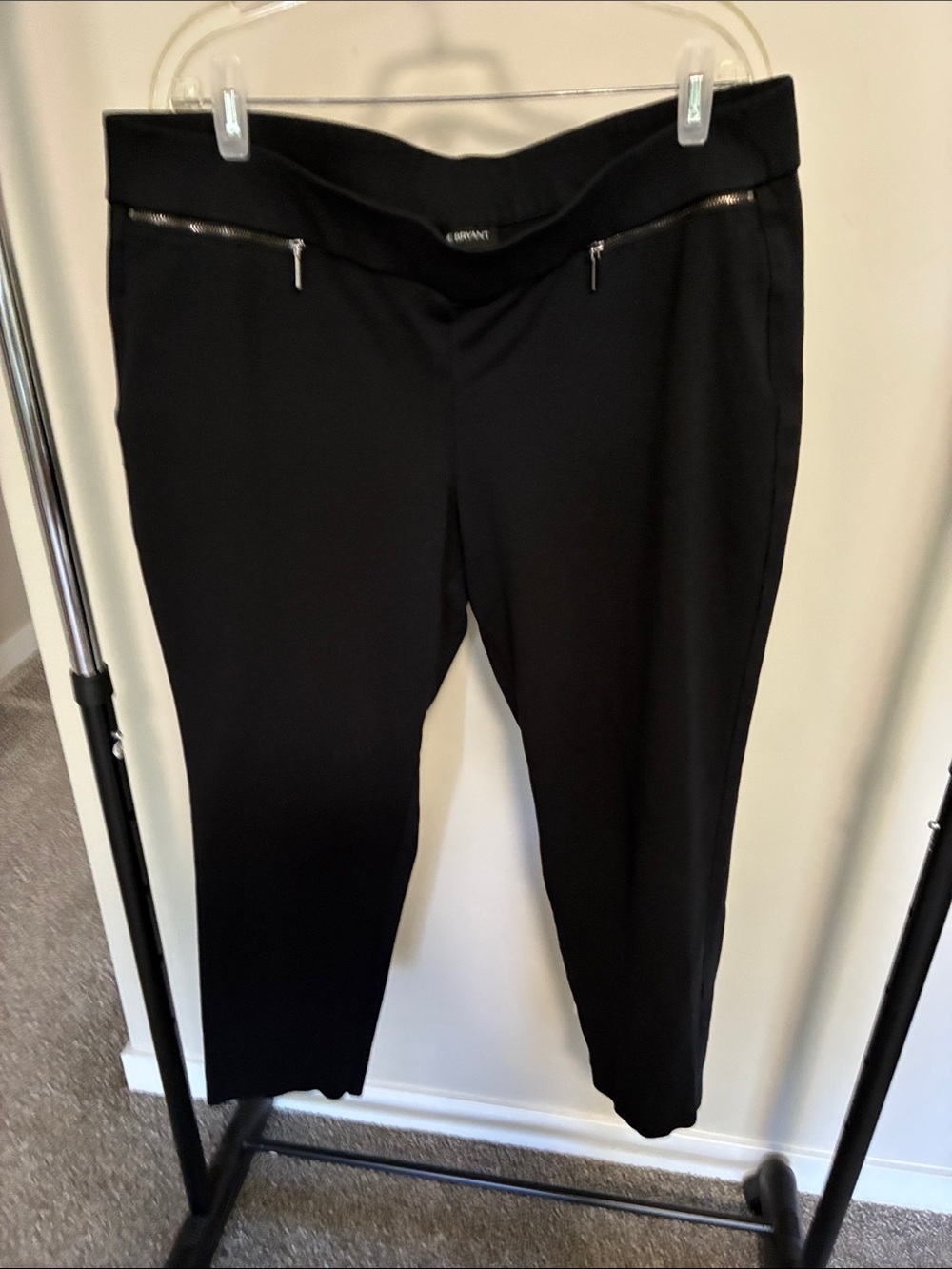 Lane Bryant Black Straight Leg Ponte Pants with Zip Pockets